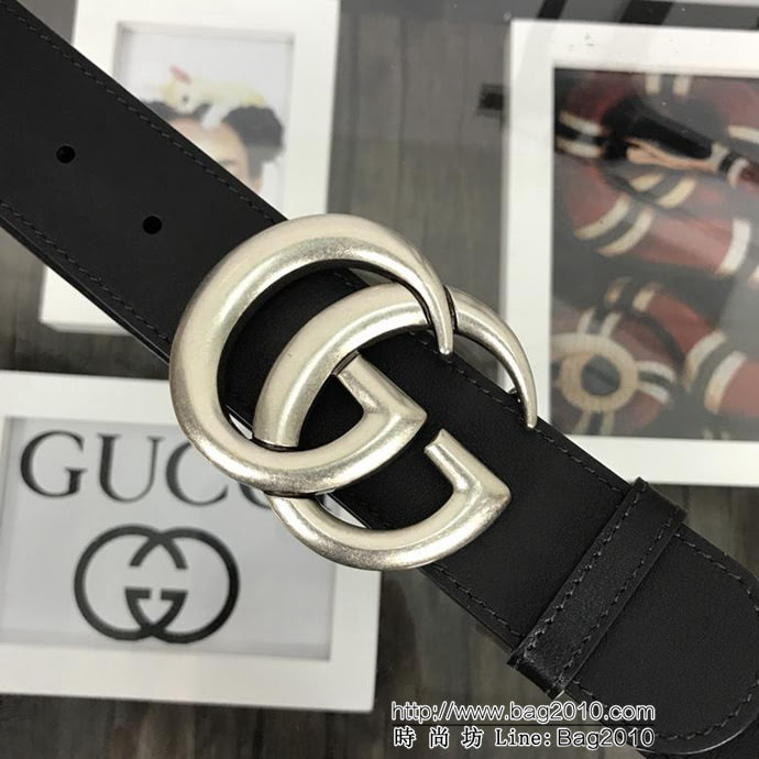 GUCCI古馳 官網暢銷爆款 原單品質 雙面進口頭層對版定制皮料 復古GG對版4.0扣 男士皮帶  xfp1419